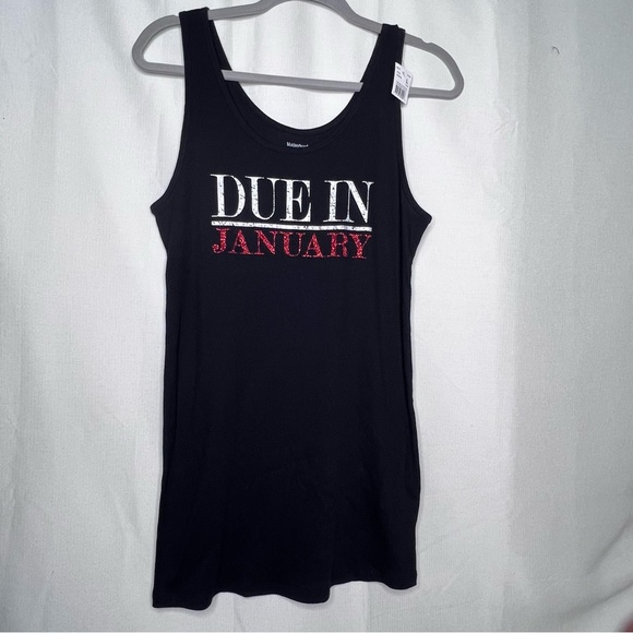 Motherhood Maternity - “due in January” glitter tank top - NWT - Picture 1 of 5